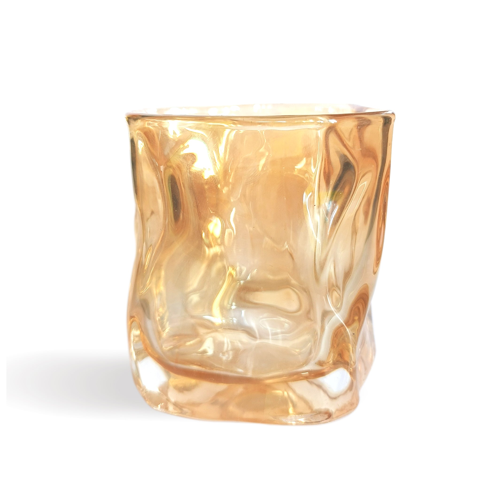 Amber Blown Glass Candle